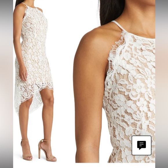 Lulu’s White Lace Dress w/ Nude Underlay; Size XL; NWT NEVER WORN - Picture 2 of 7